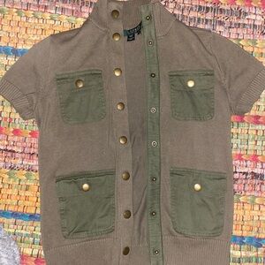 Ralph Lauren Brown and Green Short Sleeve Jacket size small